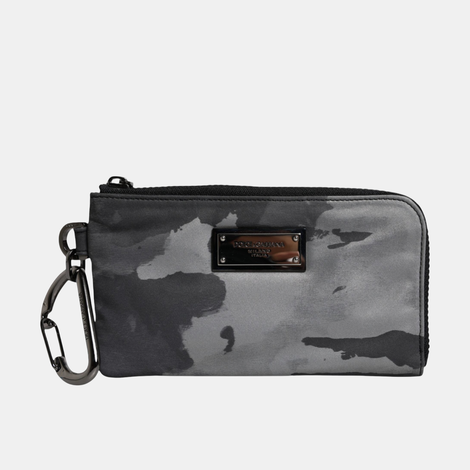 Dolce & Gabbana Camouflage Logo Plaque Keyring Pouch Bag BP2891 A0282 8B836 Front View