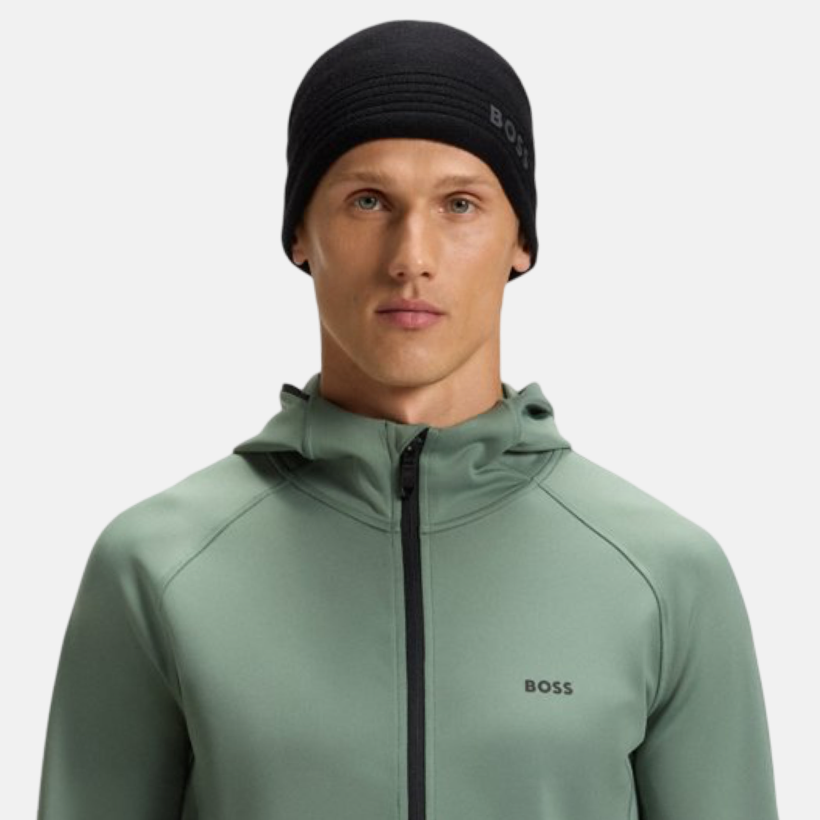Мъжка черна зимна шапка Boss Men Hat 50552125 Model View