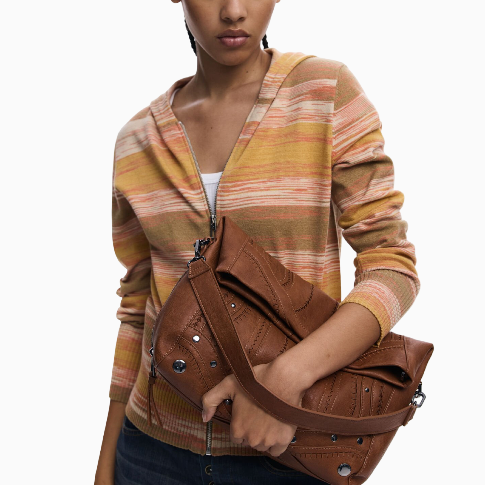 Дамска кафява чанта Desigual Women Shoulder Bag 25WAXPA8 Model View