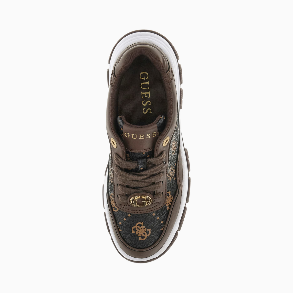 Дамски кецове Guess Berrett 4G Women Sneakers FLFBRTPEL12 BROWN Top View