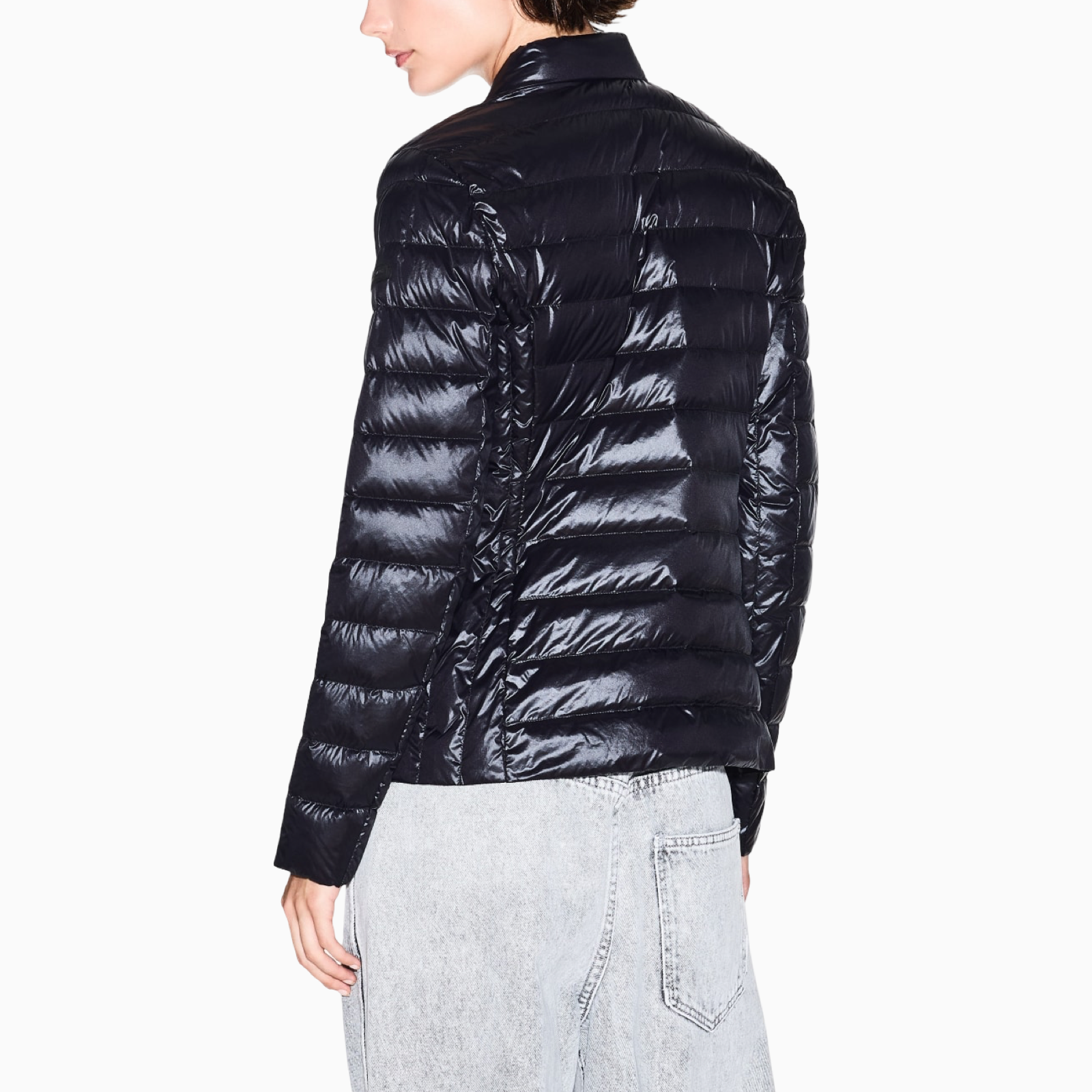 Дамско черно пухено яке Armani Exchange Women Puffer Jacket XW001920 AF18757 Back View