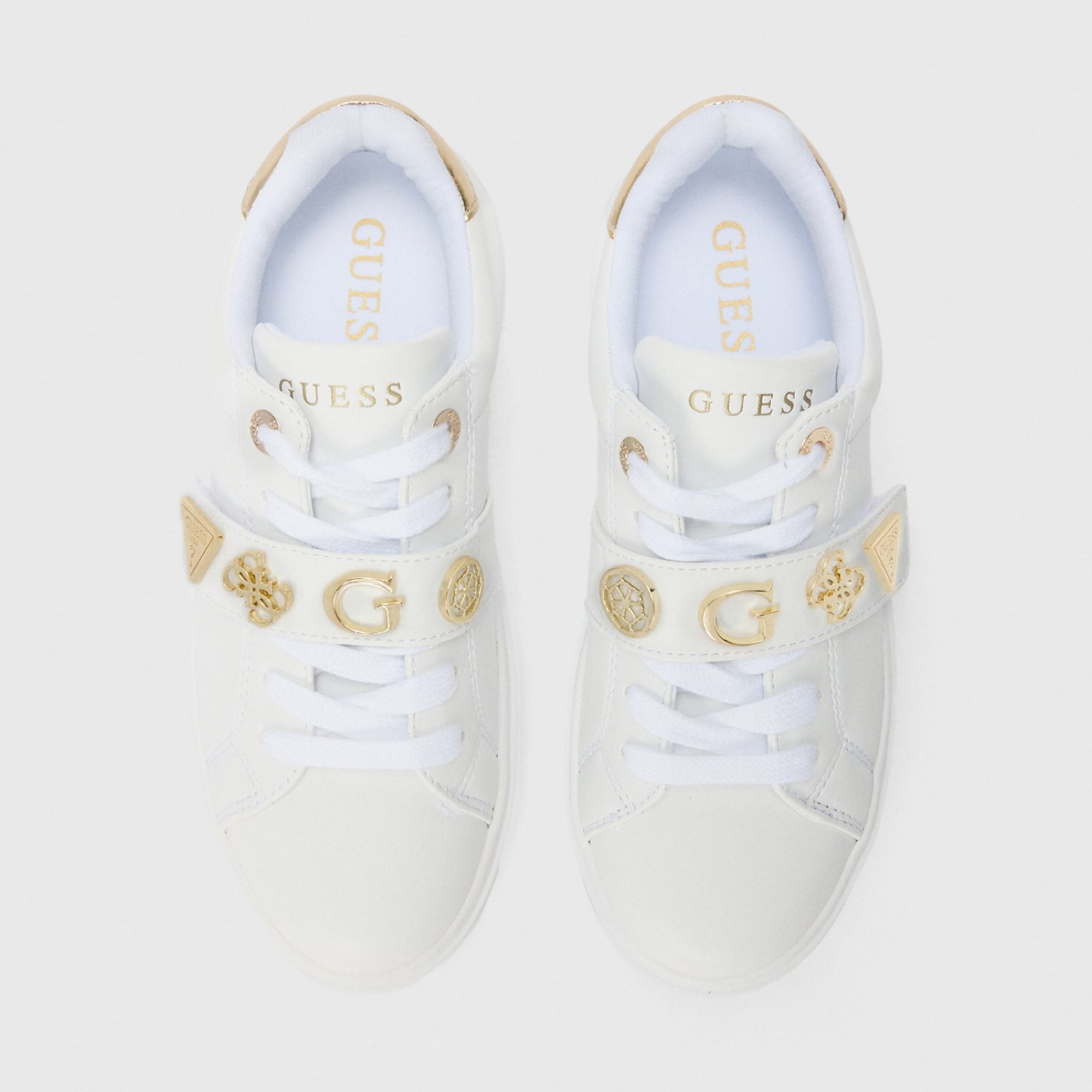 Дамски бели кецове Guess FLTDRI ELE12 Top View
