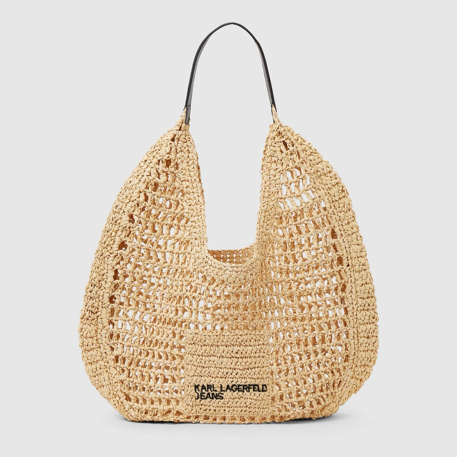 Дамска лятна шопинг чанта Karl Lagerfeld Jeans Summer Woven Hobo Bag B2W50050 106 Front View