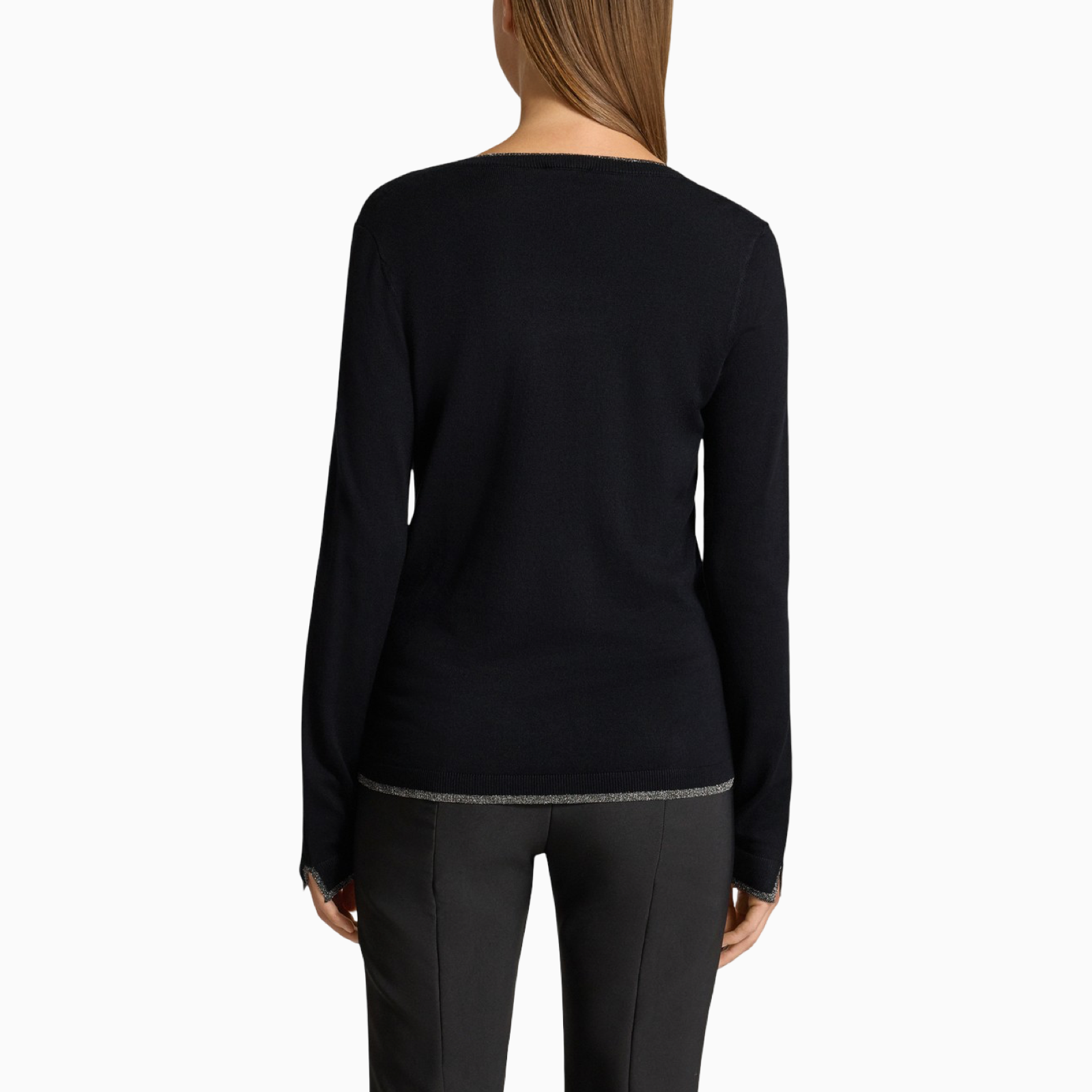 Дамски черен пуловер Liu Jo Women Sweater WXX053MS49I Back View