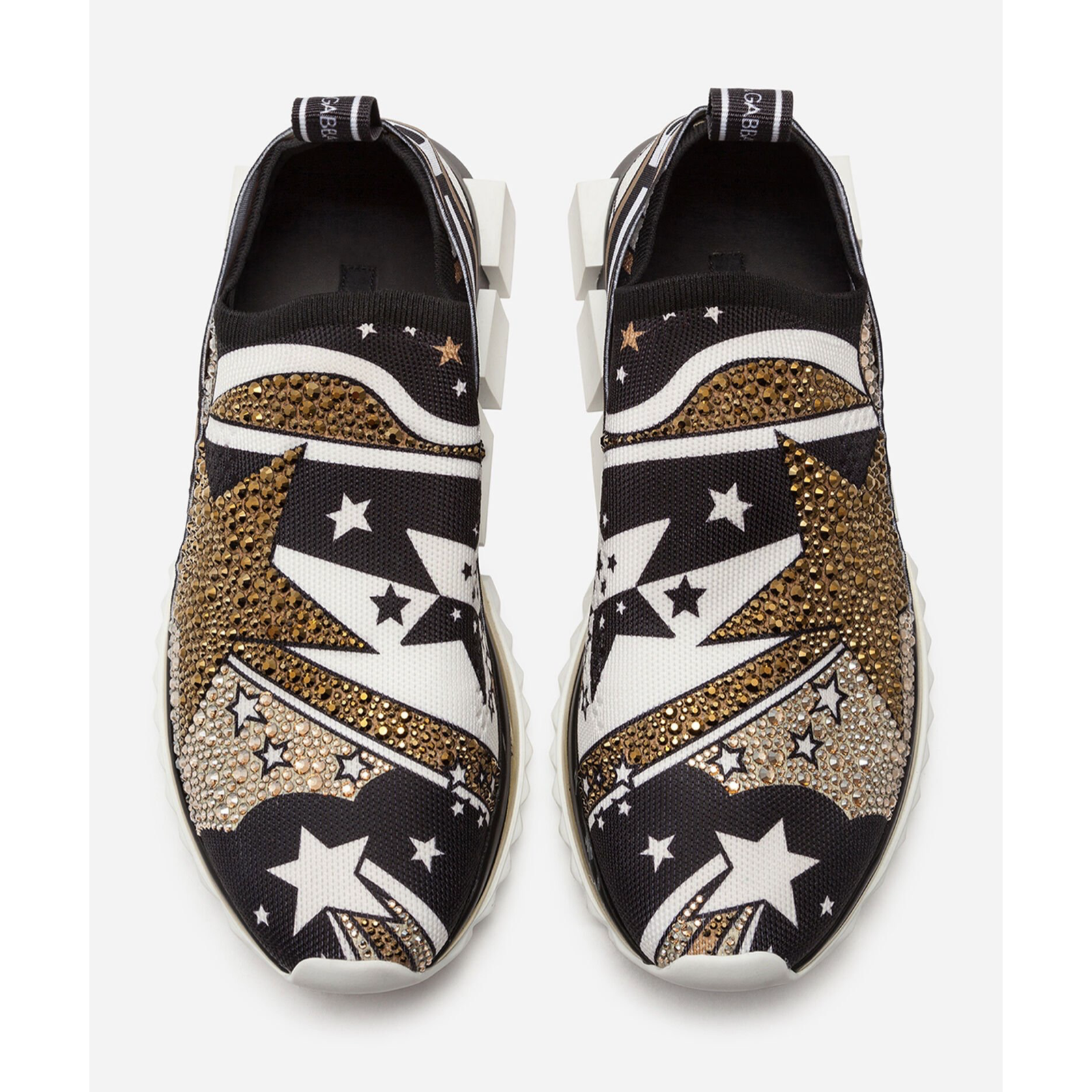 Дамски маратонки Dolce & Gabbana CS1713 AJ606 HH37C Embellished Rhinestone Sorrento Women Sneakers top view