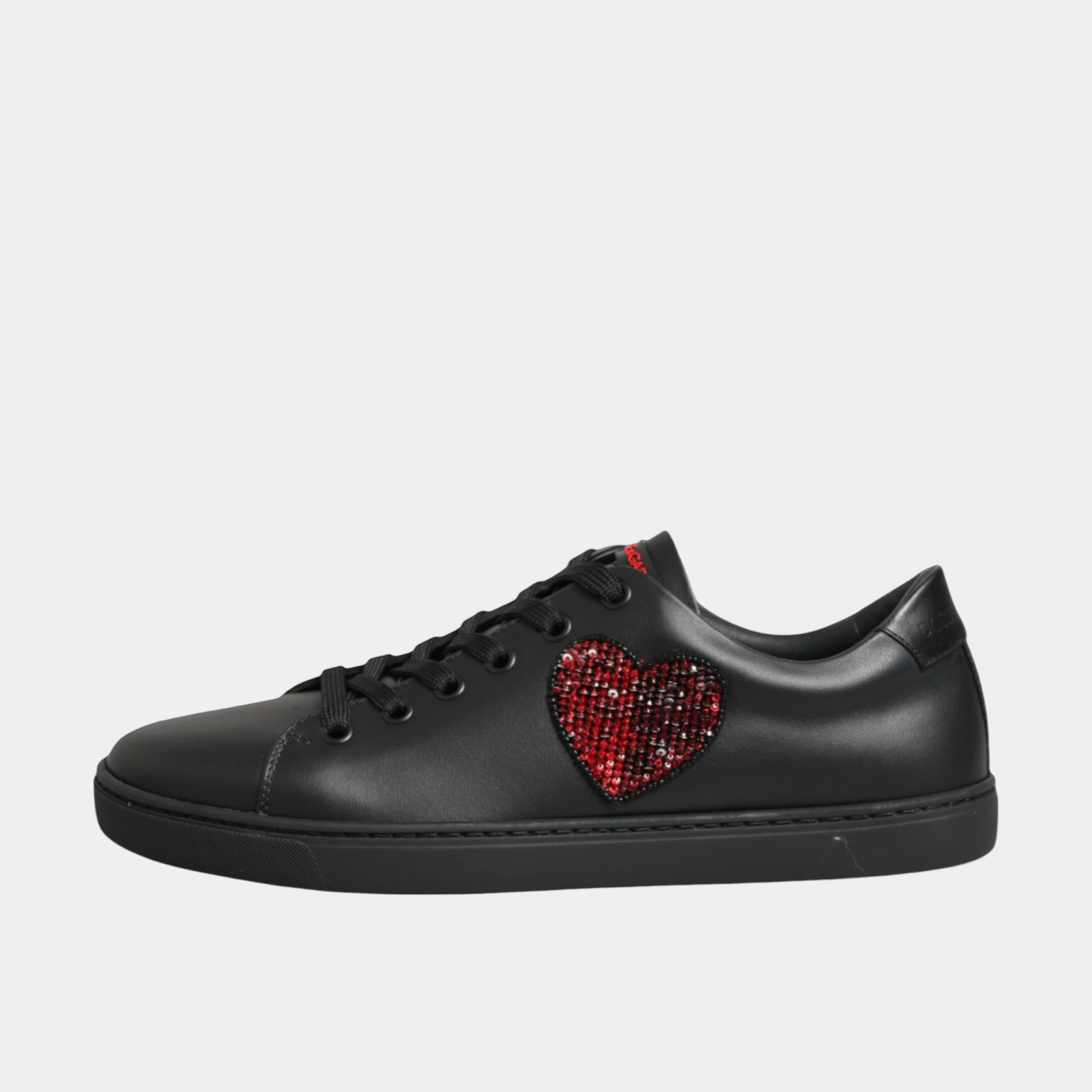 Dolce & Gabbana Crystal Heart Women Sneakers CK0167 B5571 Lateral View