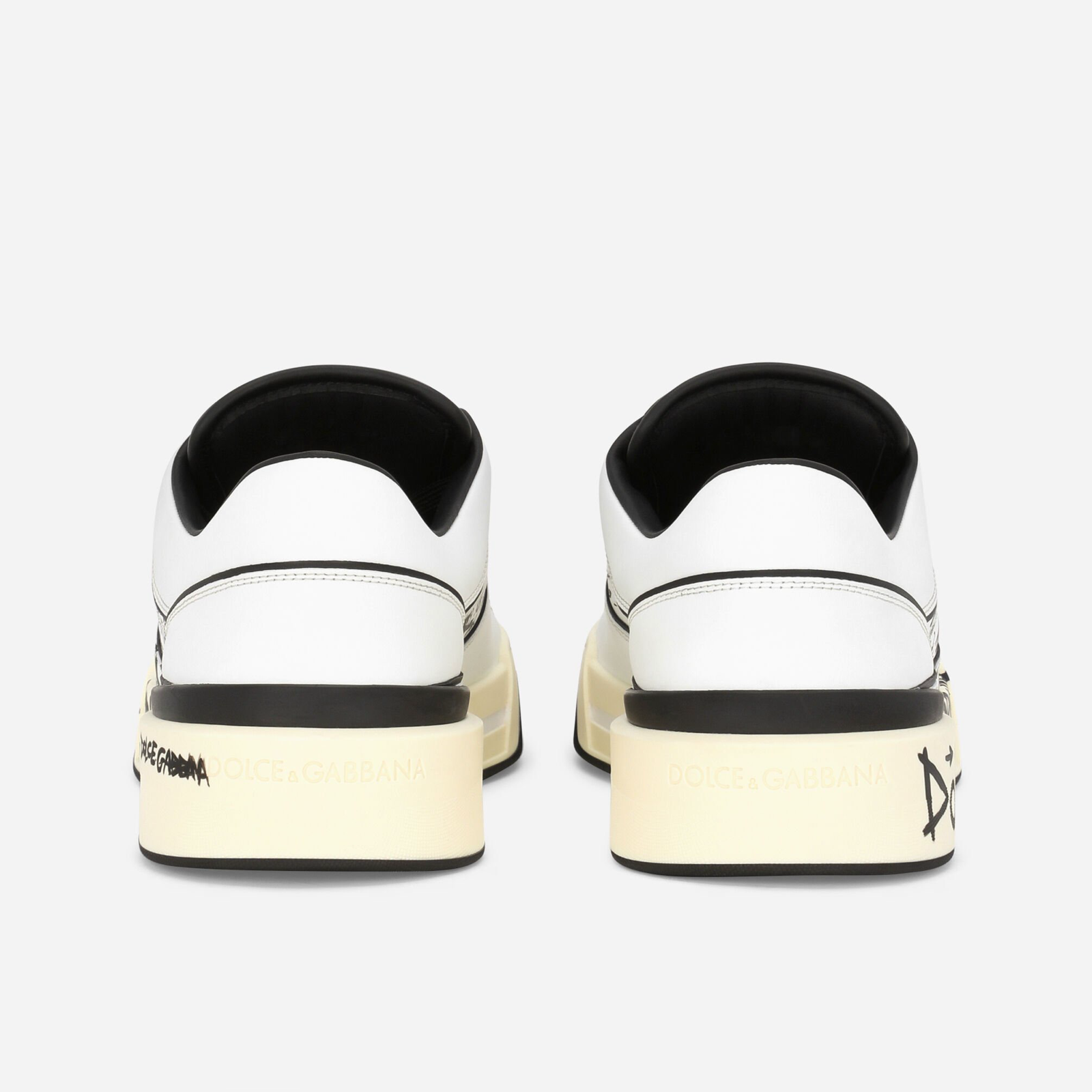 Dolce & Gabbana New Roma Graffiti Motif Men Sneakers CS2119AE50989697 Heel View