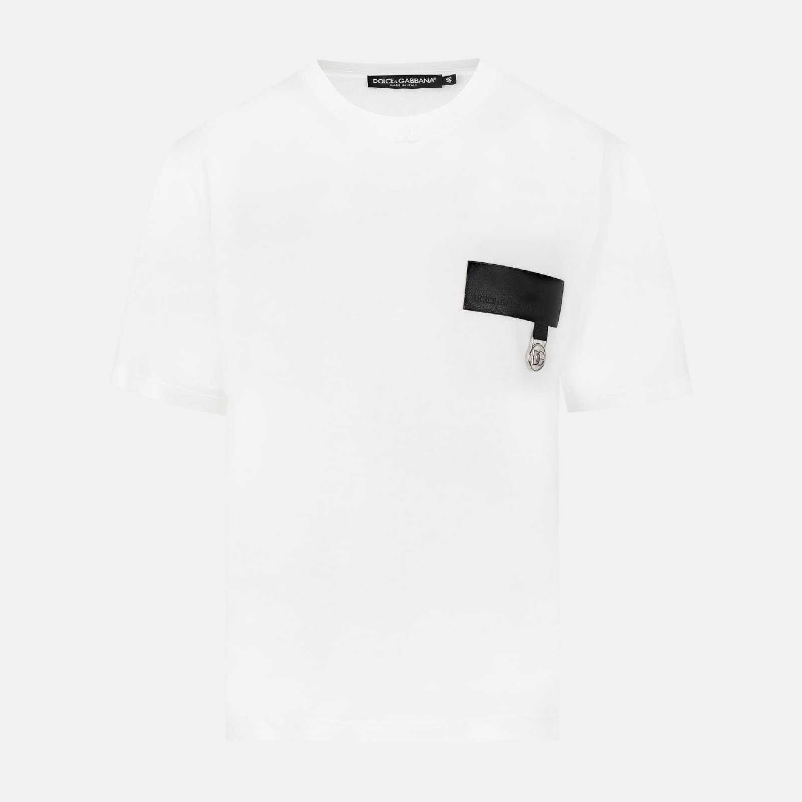 Мъжка бяла тениска Dolce & Gabbana Logo Patch Men T-shirt G8NC5Z G7A2H