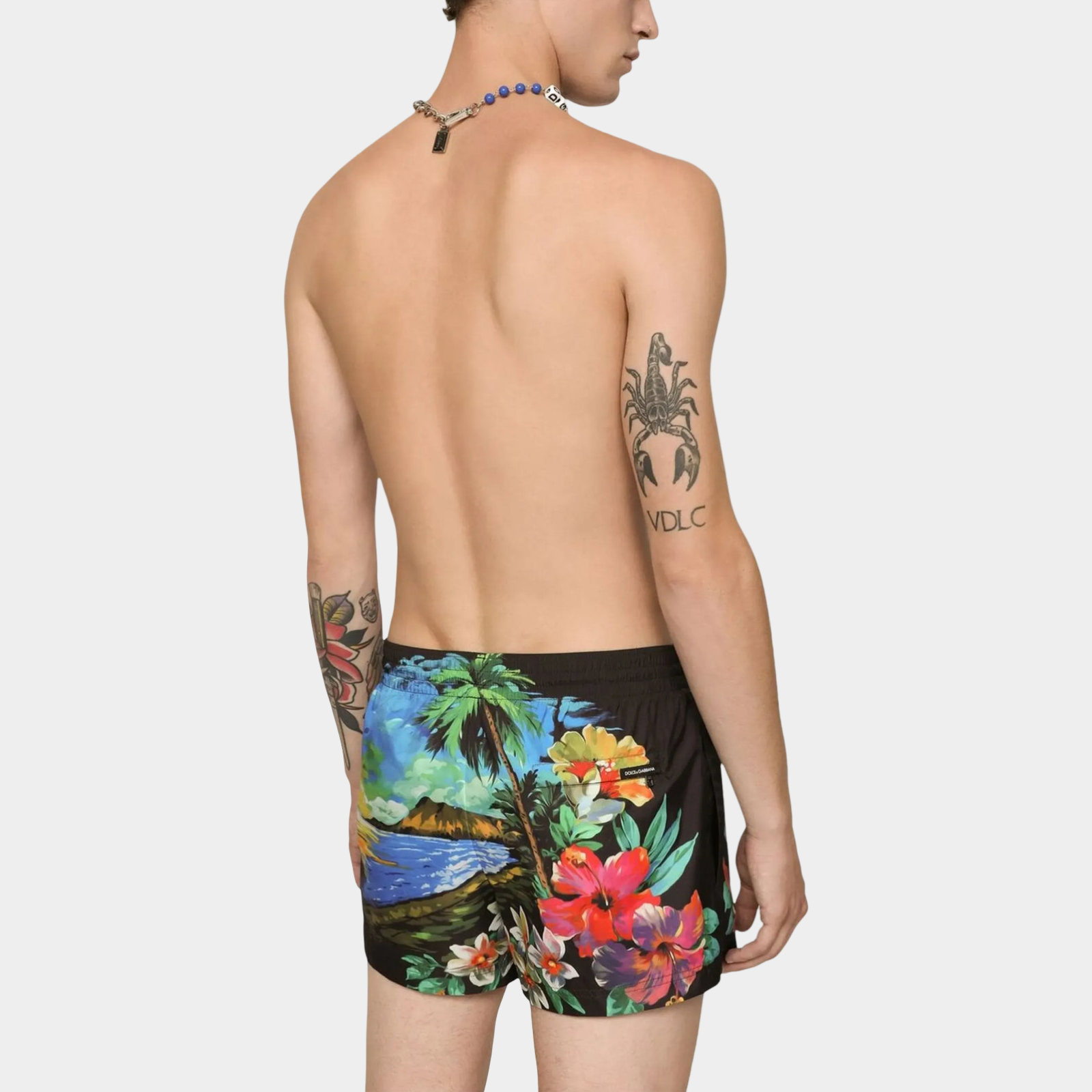 Dolce & Gabbana Tropical Hawaiian Swimwear M4A06T FHMRD HH4JJ Back View