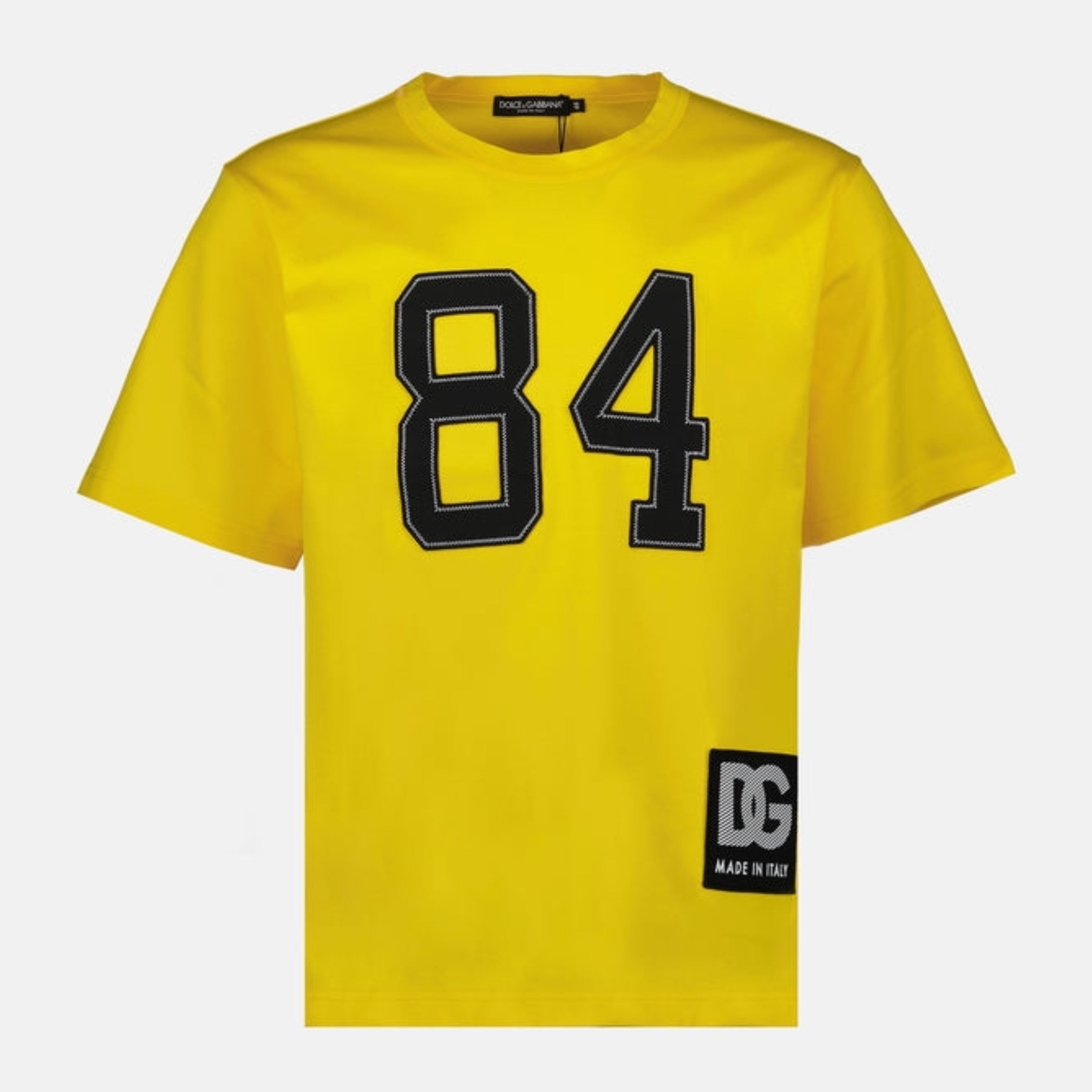 Мъжка луксозна памучна тениска DOLCE & GABBANA Men’s Luxury Yellow Cotton T-shirt 84 G8PN7Z HU7H8 A0106