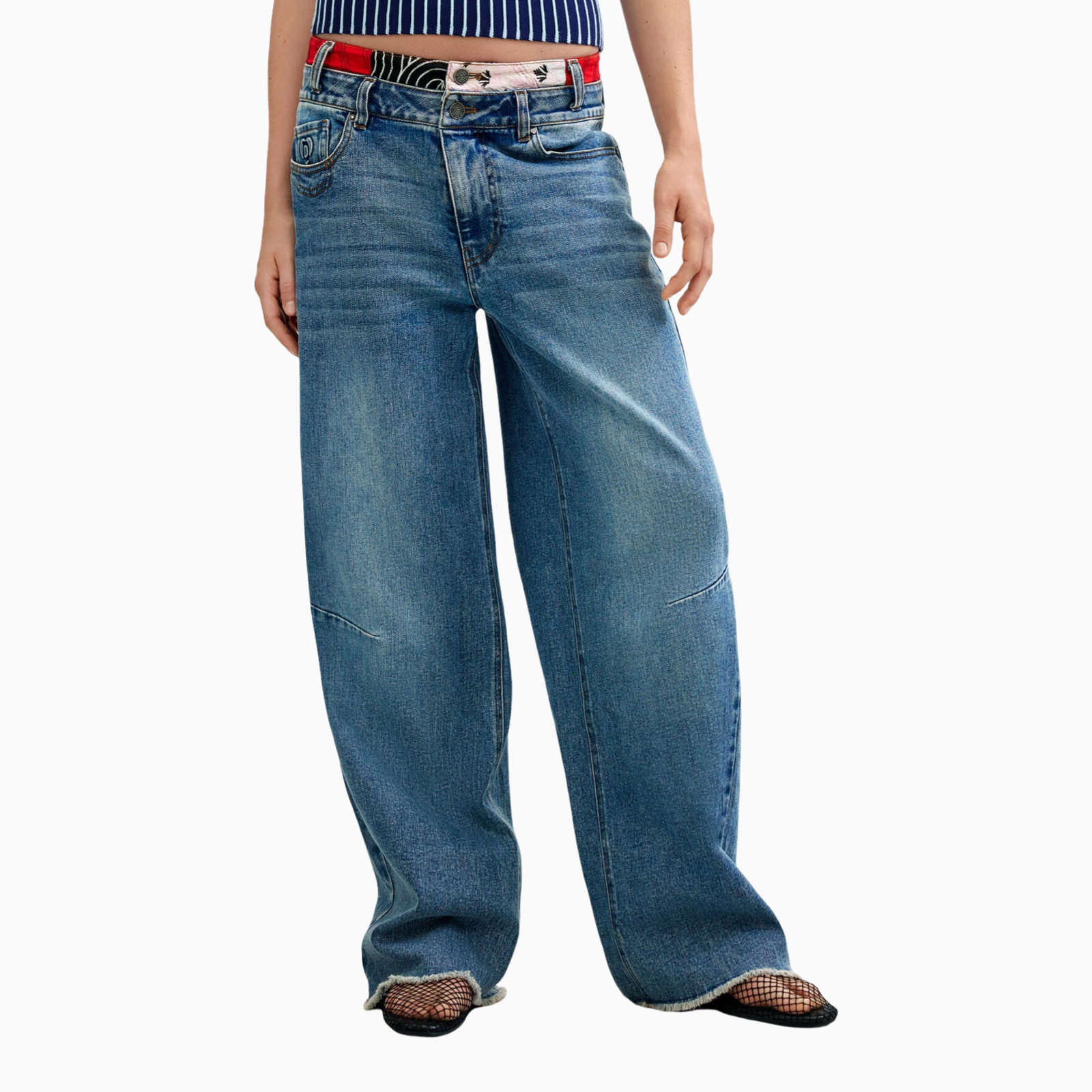 Дамски дънки Desigual Women Jeans 26WWDD12 5008 Front View