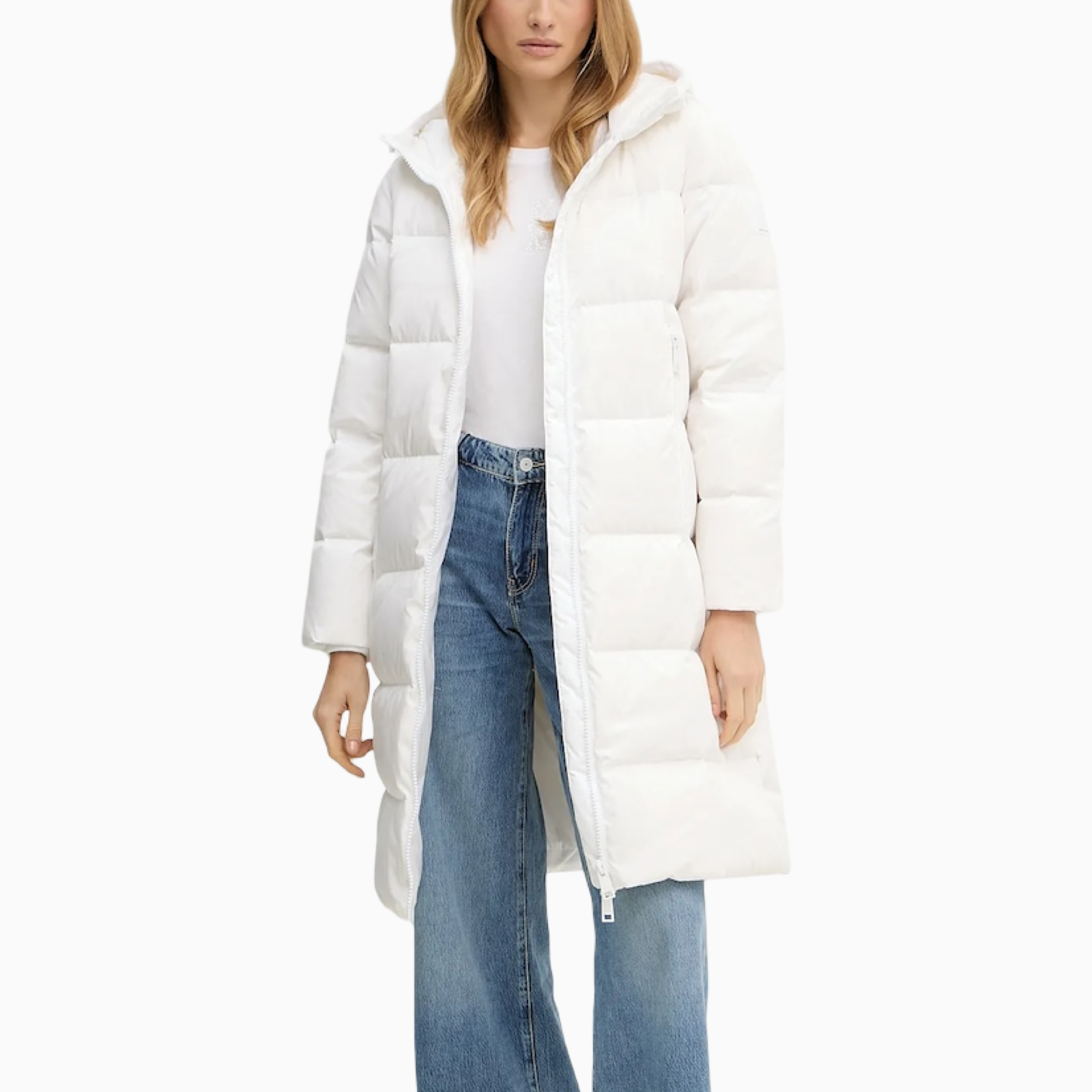 Дамско бяло парка яке Armani Exchange Women Parka Jacket XW000251 AF12286 Front View