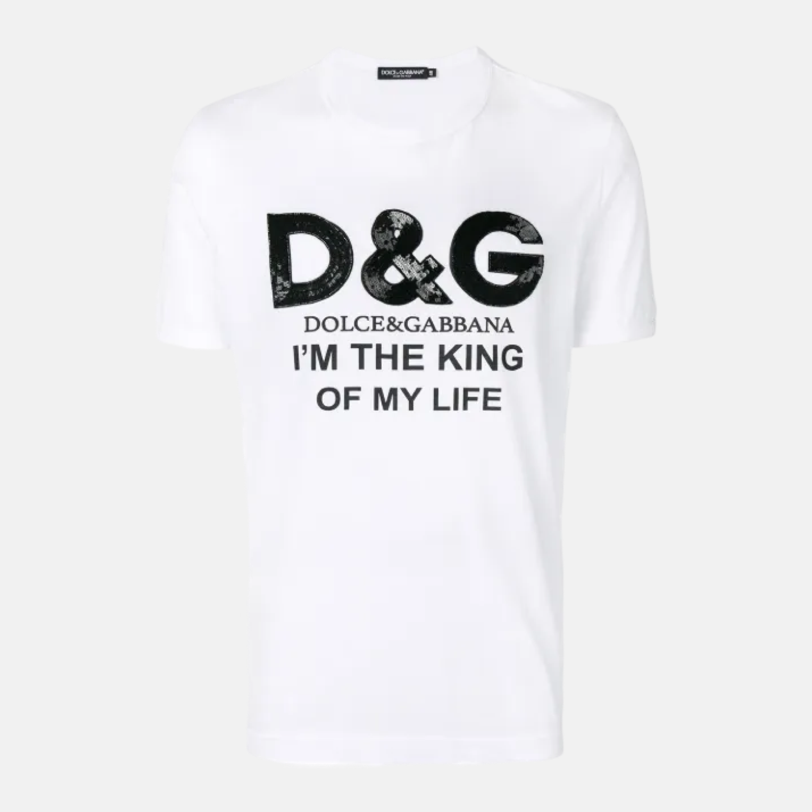 Мъжка бяла тениска Dolce & Gabbana DG King Print Men T-shirt
