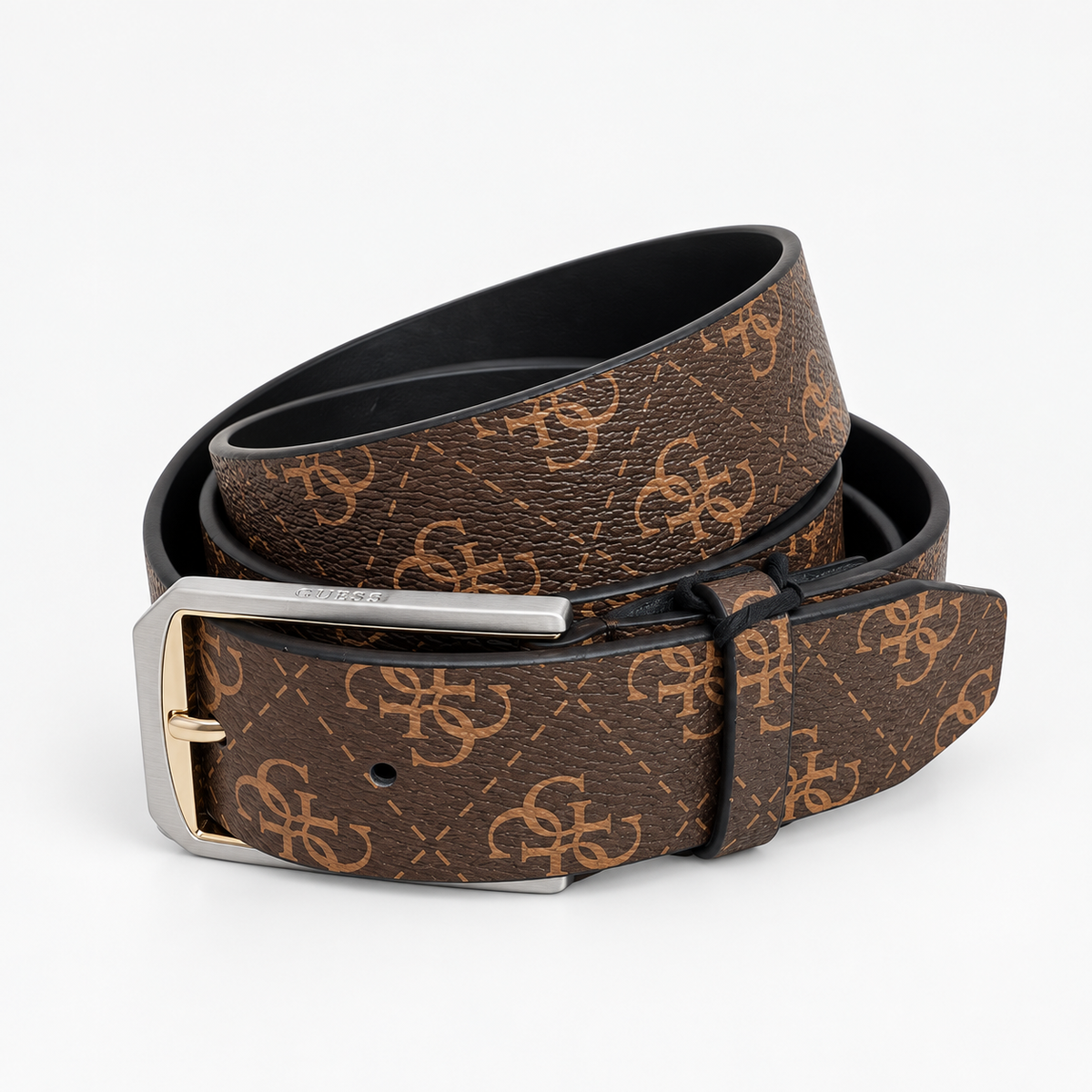 Подаръчен комплект колан и картхолдър Men's belt & cardholder gift box Guess GFBOXMP3305 Brown belt view