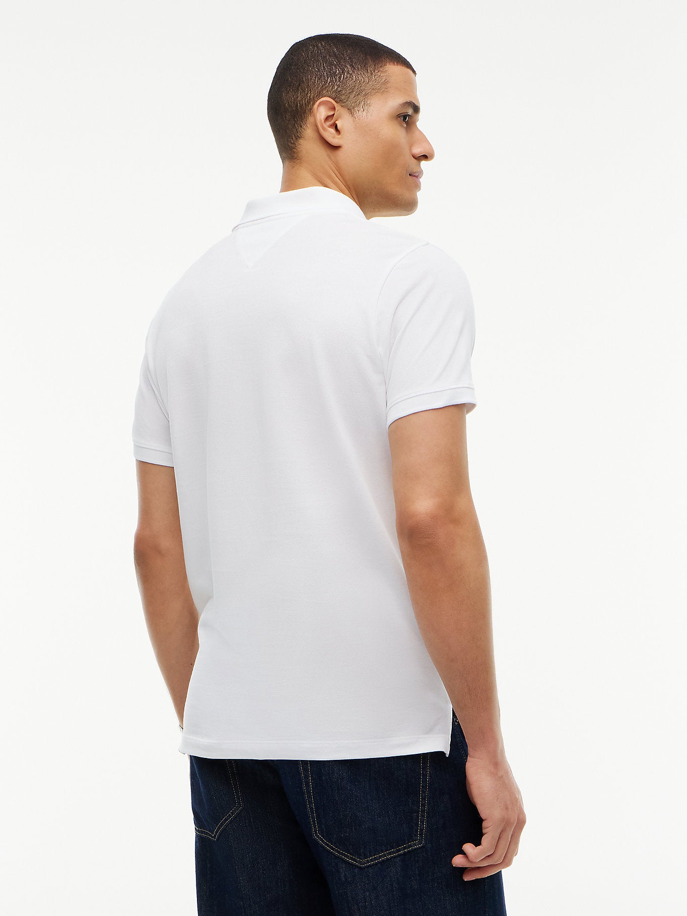 Мъжка поло тениска Men’s polo shirt Tommy Hilfiger DM0DM15370 YBR White back view