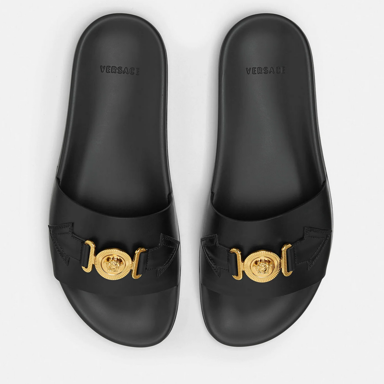 Мъжки чехли Men’s slides Versace Medusa Biggie 1010628 DV46G 1B00V Black / Gold top view