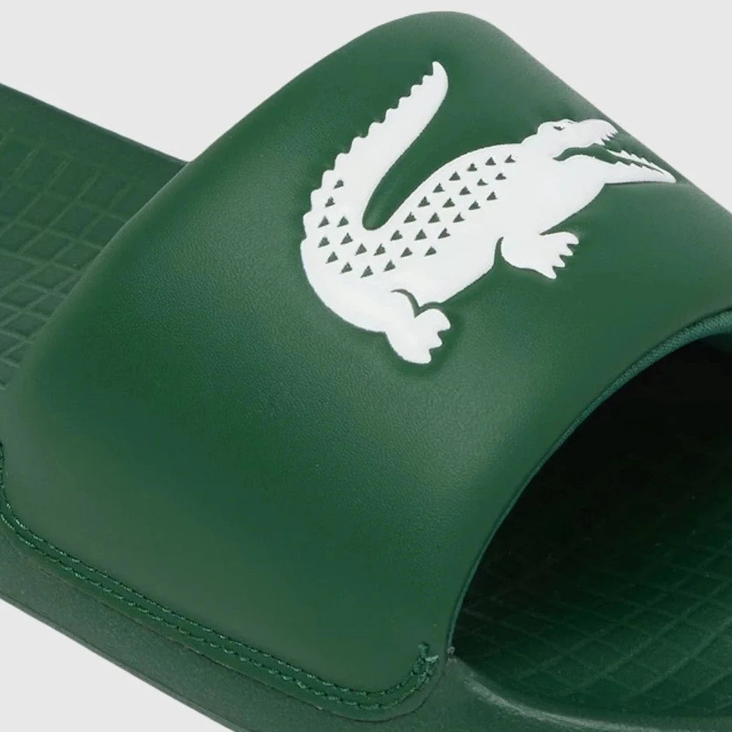 Мъжки чехли Men’s slippers Lacoste Serve Slide 1.0 51CMA0017-2D2 Dark Green / White logo view