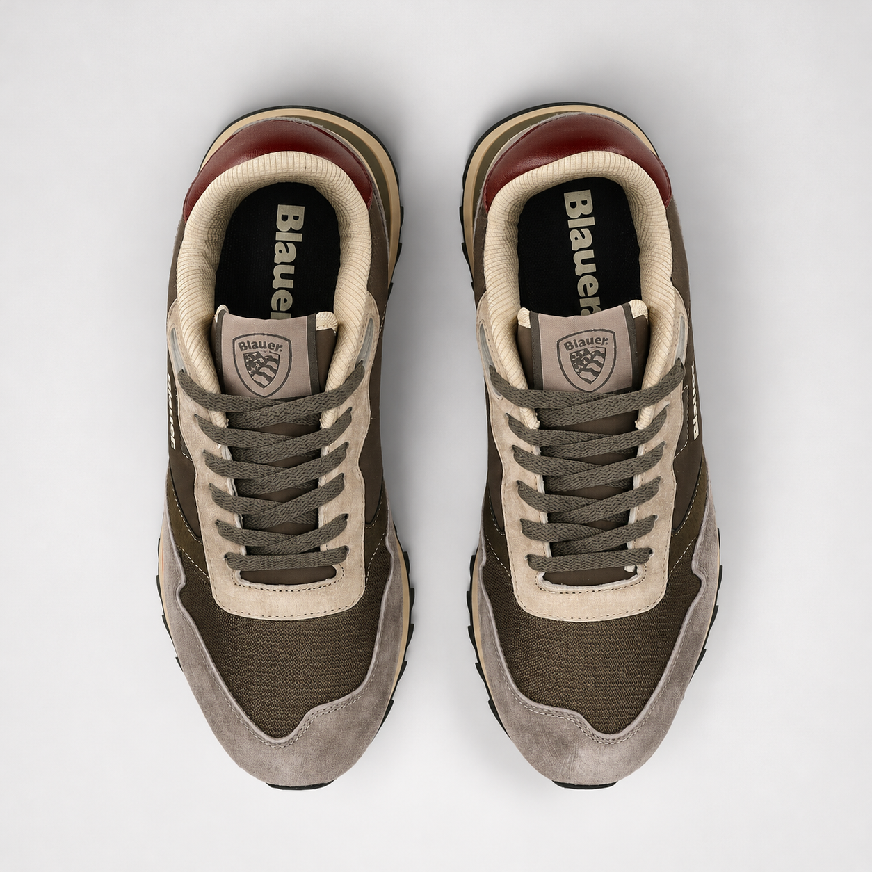 Мъжки маратонки Men’s sneakers Blauer F6RYDER01NYN Military Green / Taupe top view
