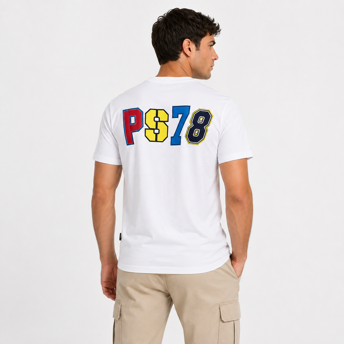 Мъжка бяла тениска Plein Sport Men T-shirt TIPS117 BIANCO 01 Back View