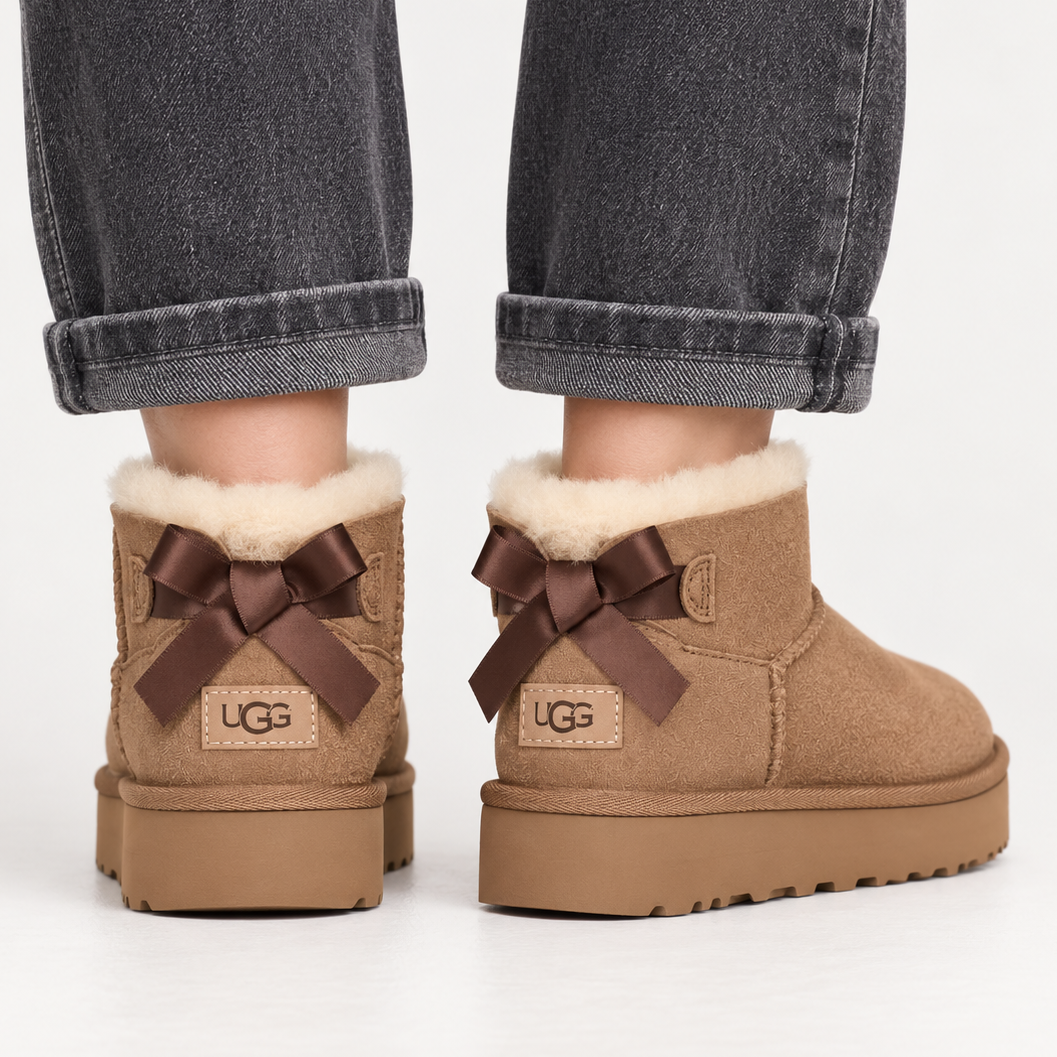Дамски боти Women’s UGG Ultra Mini Bailey Bow Boot 1185491 Chestnut
