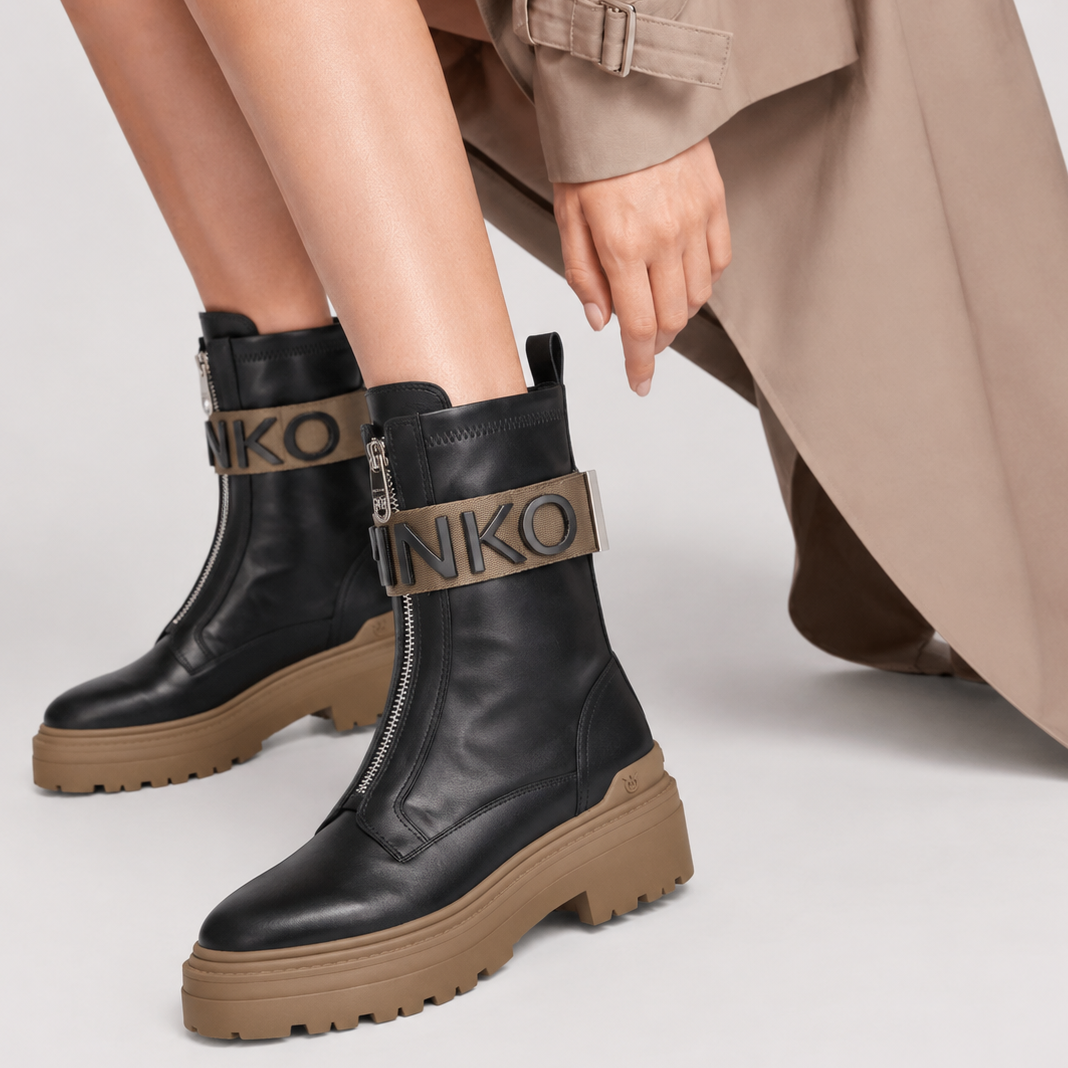 Дамски боти Women’s ankle boots Pinko Mia 13
SD0219P061-Z99 Black Beige