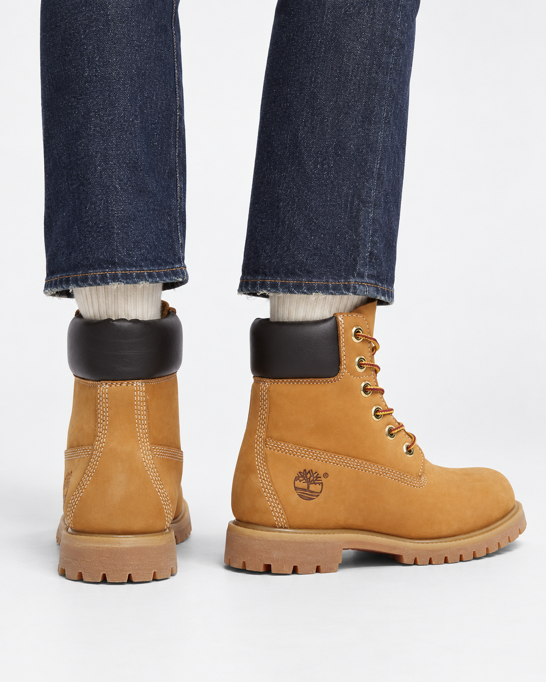Дамски кубинки Women’s ankle waterproof boots Timberland Premium 6-inch in Beige SKU: TB110361713 Back view