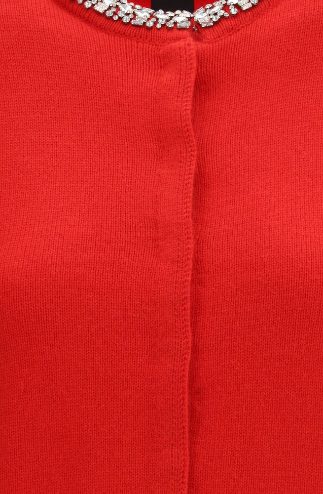Дамска жилетка с мериносова вълна Women’s cardigan Pinko Colonia 107275A3GIR29 Red detail view