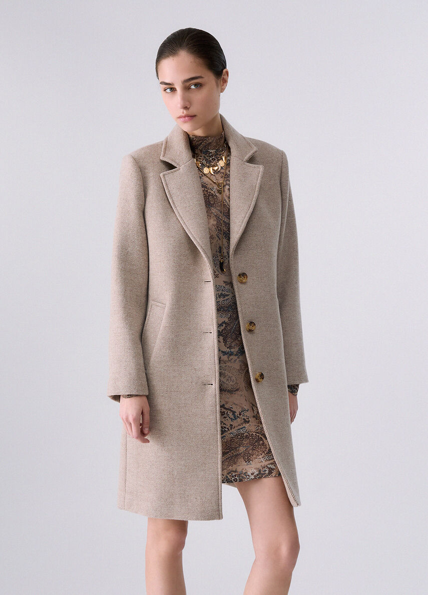 Дамско палто Women’s coat Liu Jo WF6411T720AX034638 Beige front view