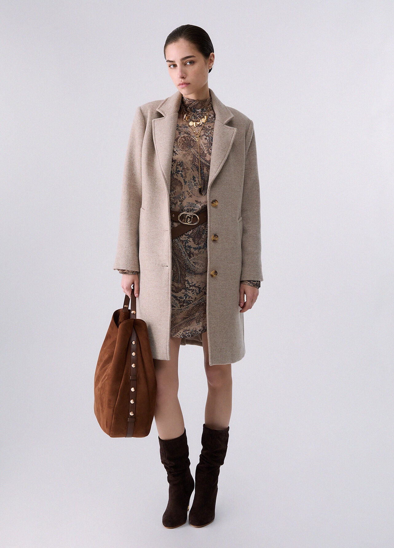 Дамско палто Women’s coat Liu Jo WF6411T720AX034638 Beige head to toe view