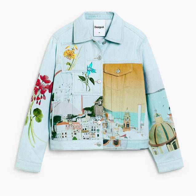 Дамско дънково яке Women’s denim jacket Desigual Amalfi 26SWED02 5053 Azzuro front view