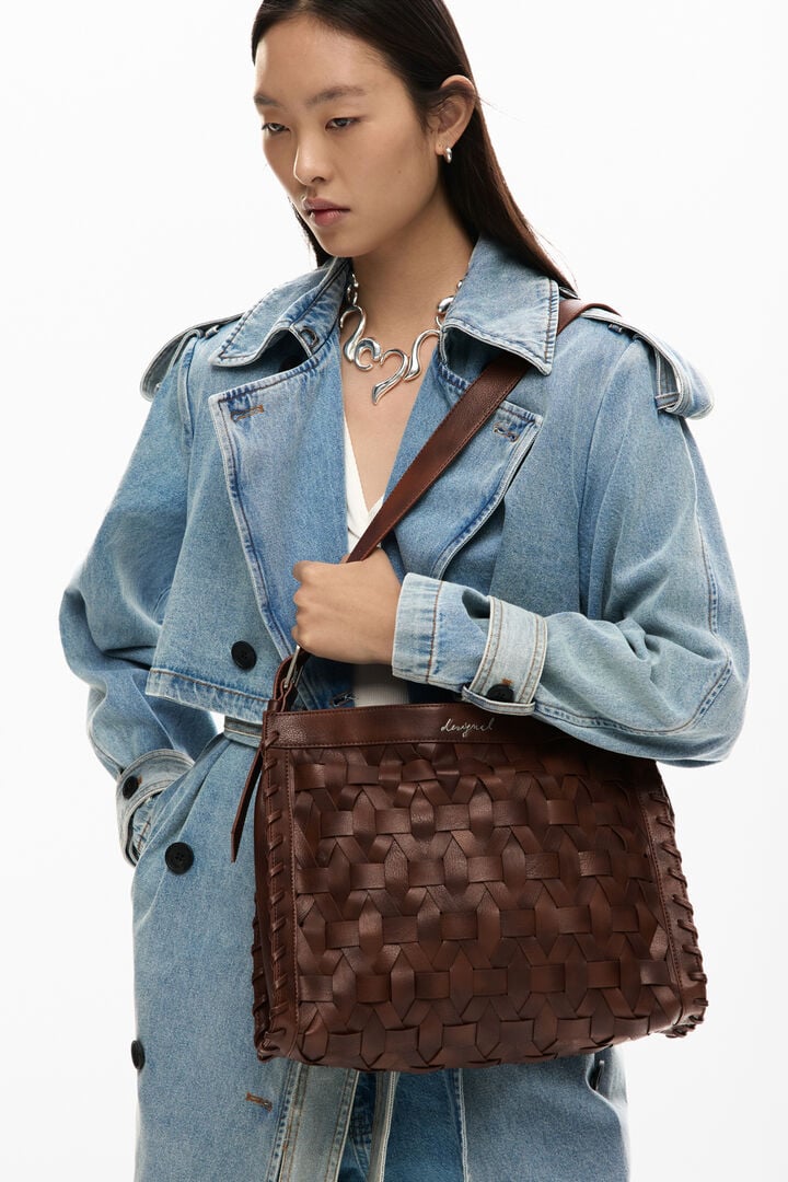 Дамска чанта за ръка Women’s shoulder bag Desigual 26SAXPA0 6064 Brown lifestyle view 2