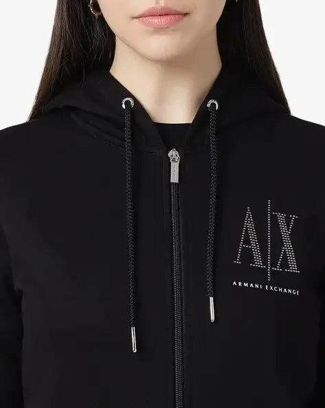 Дамски суичър Women’s sweatshirt Armani Exchange 8NYM21 YJ68Z 1200 Black close up view