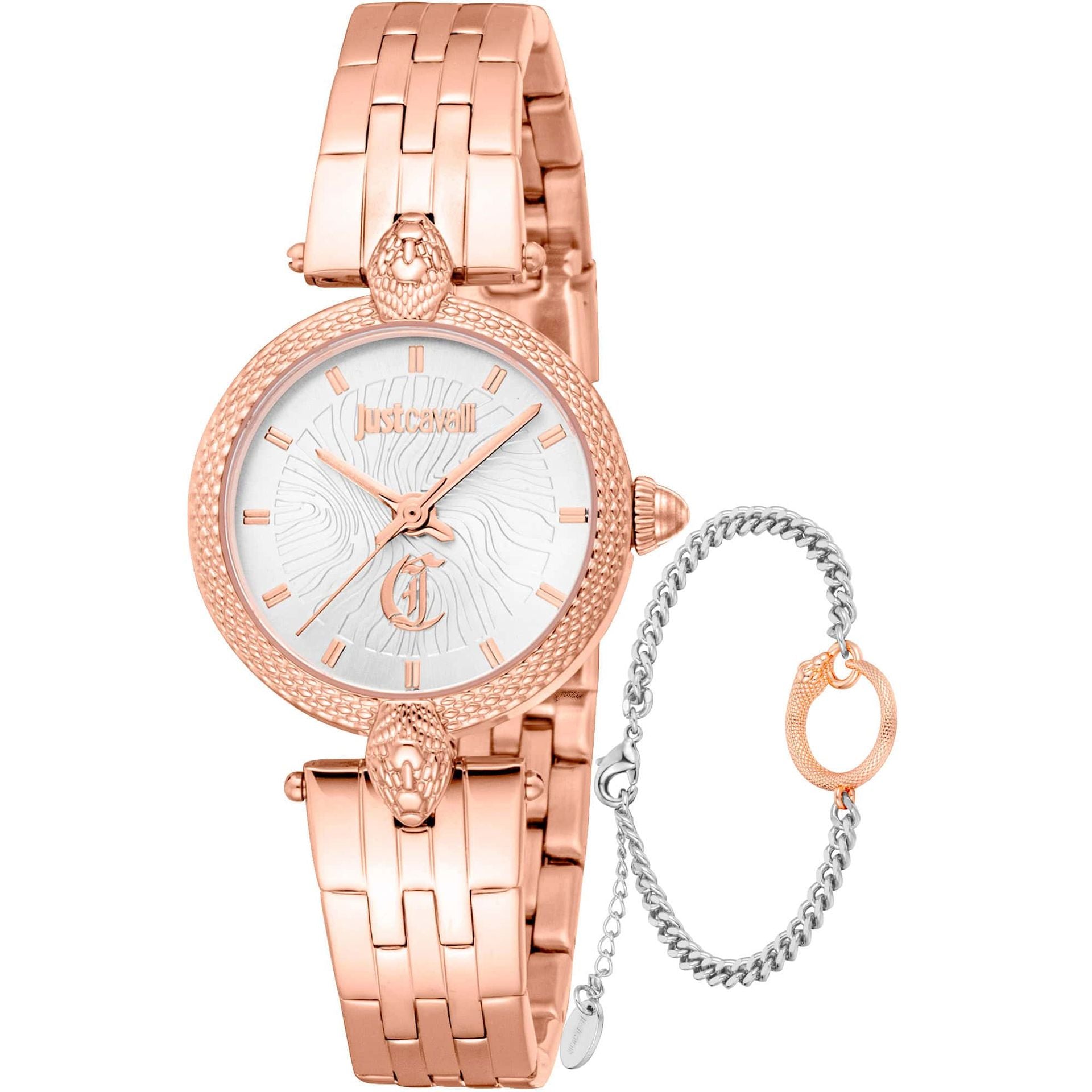 Комплект дамски часовник и гривна Women’s watch Just Cavalli SET Mini Attraente JC1L330M0065 Rose Gold Silver