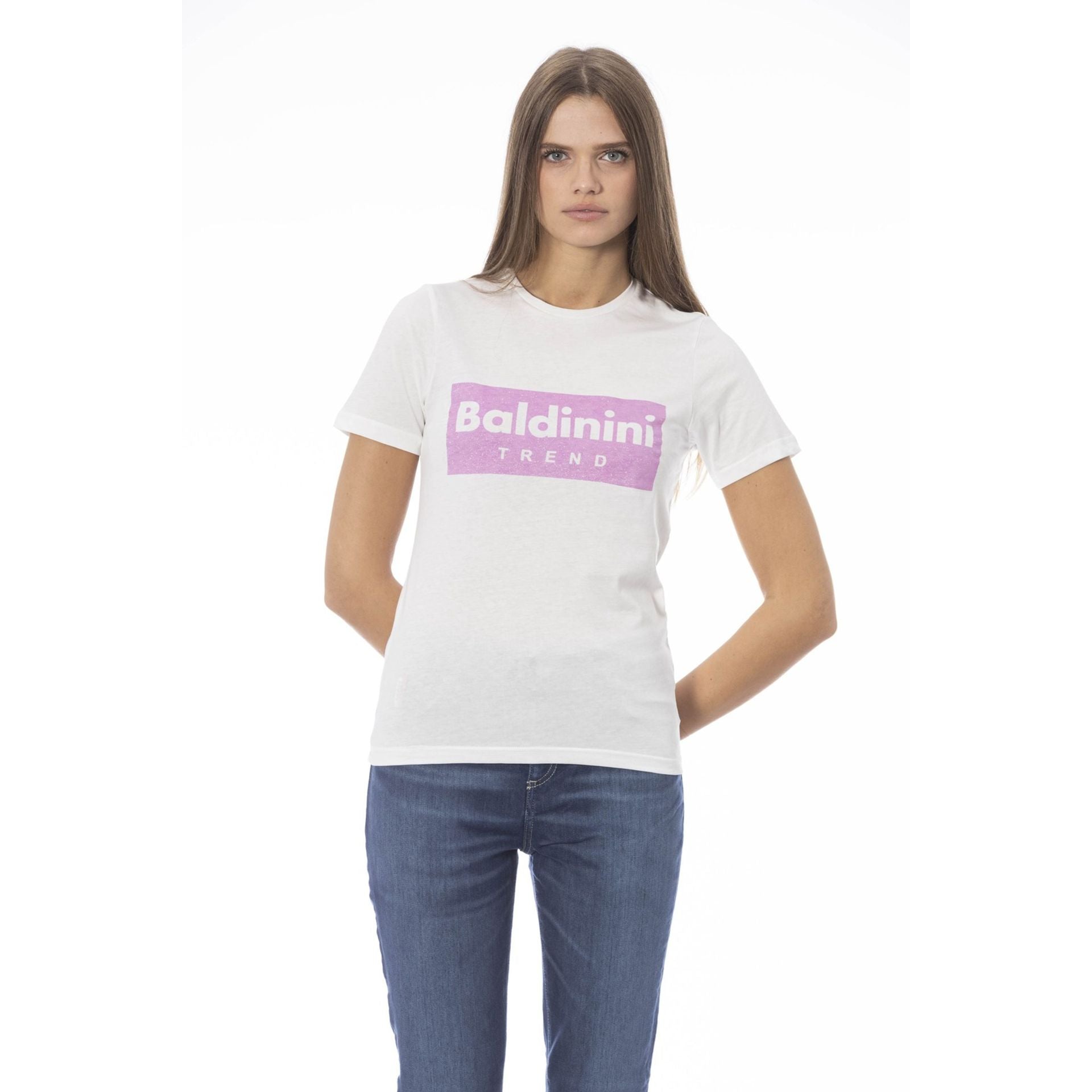 Дамска тениска Women’s t-shirt Baldinini Trend TSD02 MANTOVA PANNA2 front view 2