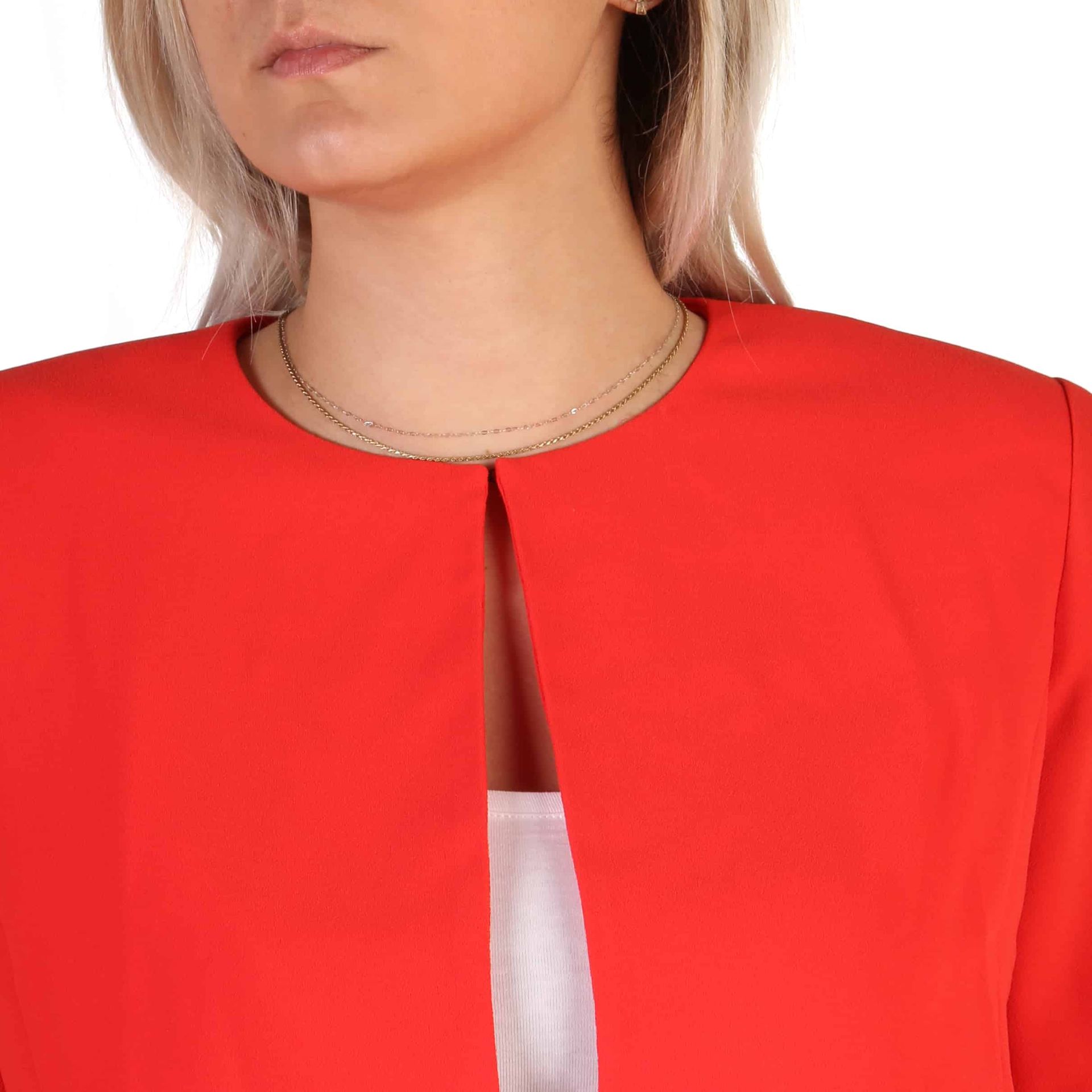 Дамско официално сако Women’s formal jacket Guess 82G220 8309Z FICR Red cropped front view
