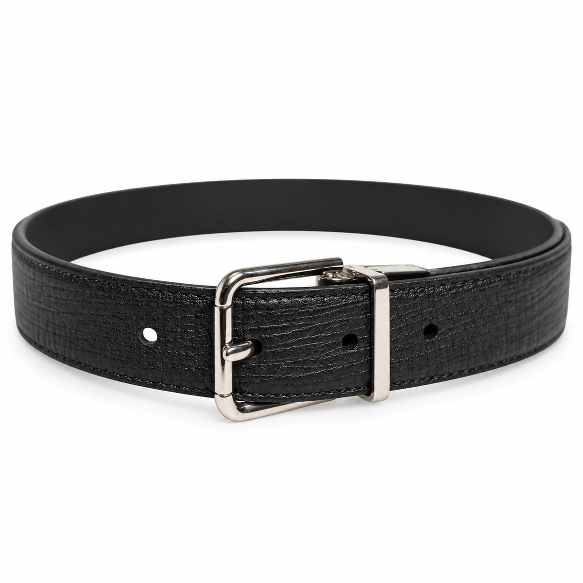 Men's belt Dolce & Gabbana SKU: BC4263 B5373 buckle close up view