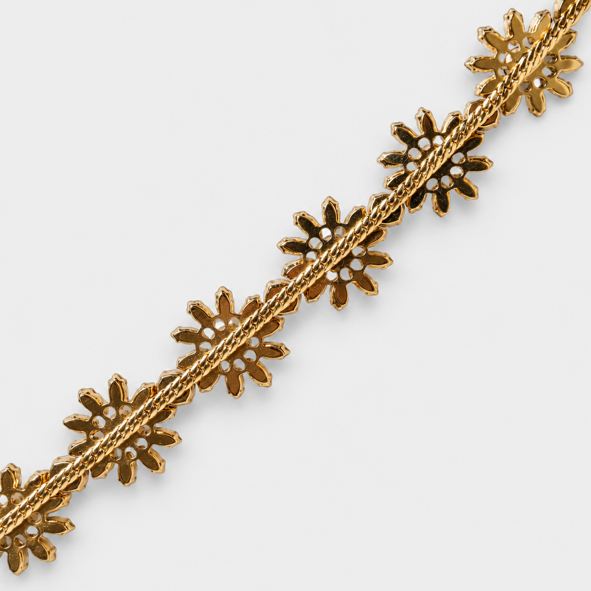 Dolce & Gabbana Green Leather Daisy Crystal Embellished Waist Belt - studio view 8