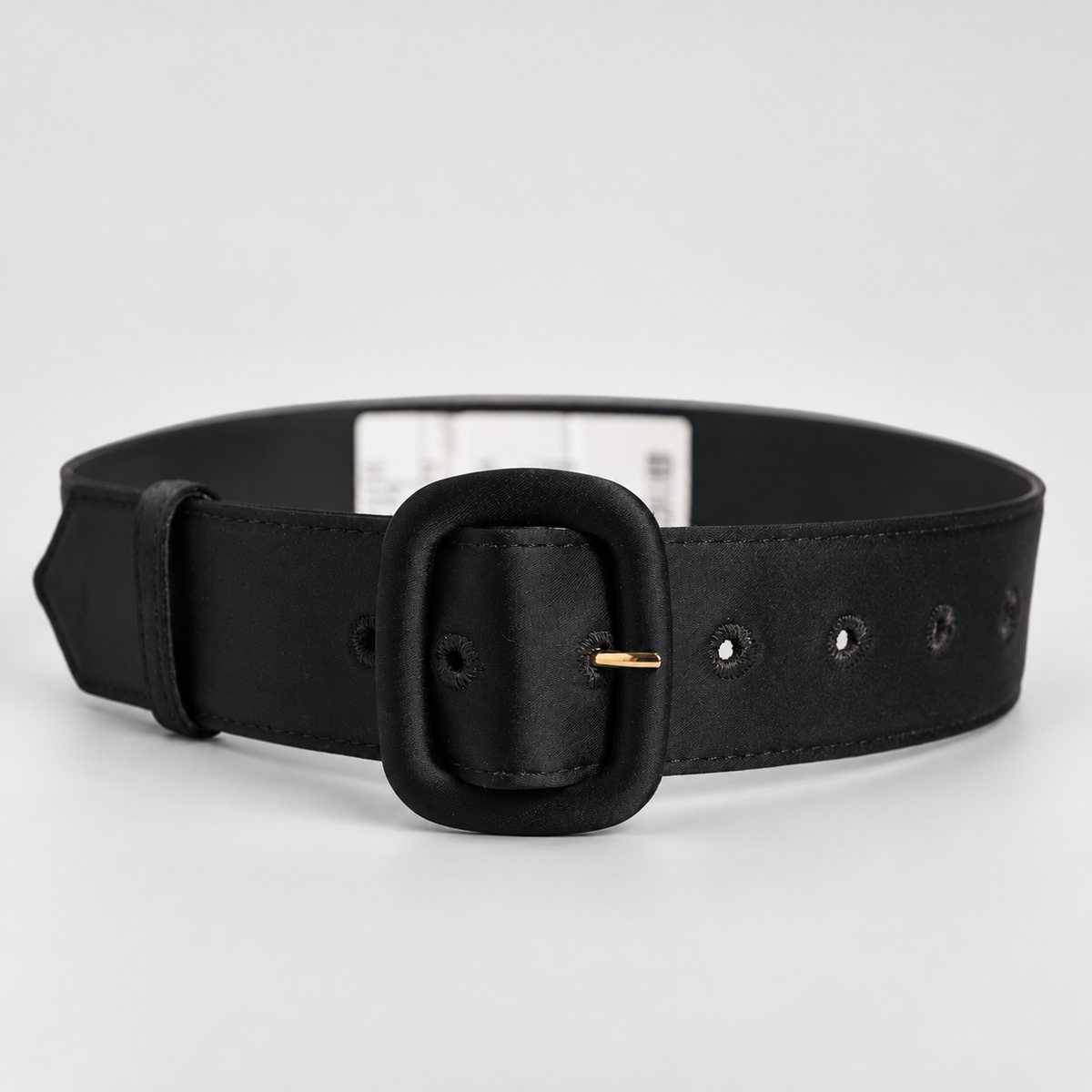 Dolce & Gabbana Black Wide Fabric Covered Buckle Waist Belt - BE1623 AQ705 - studio view 1