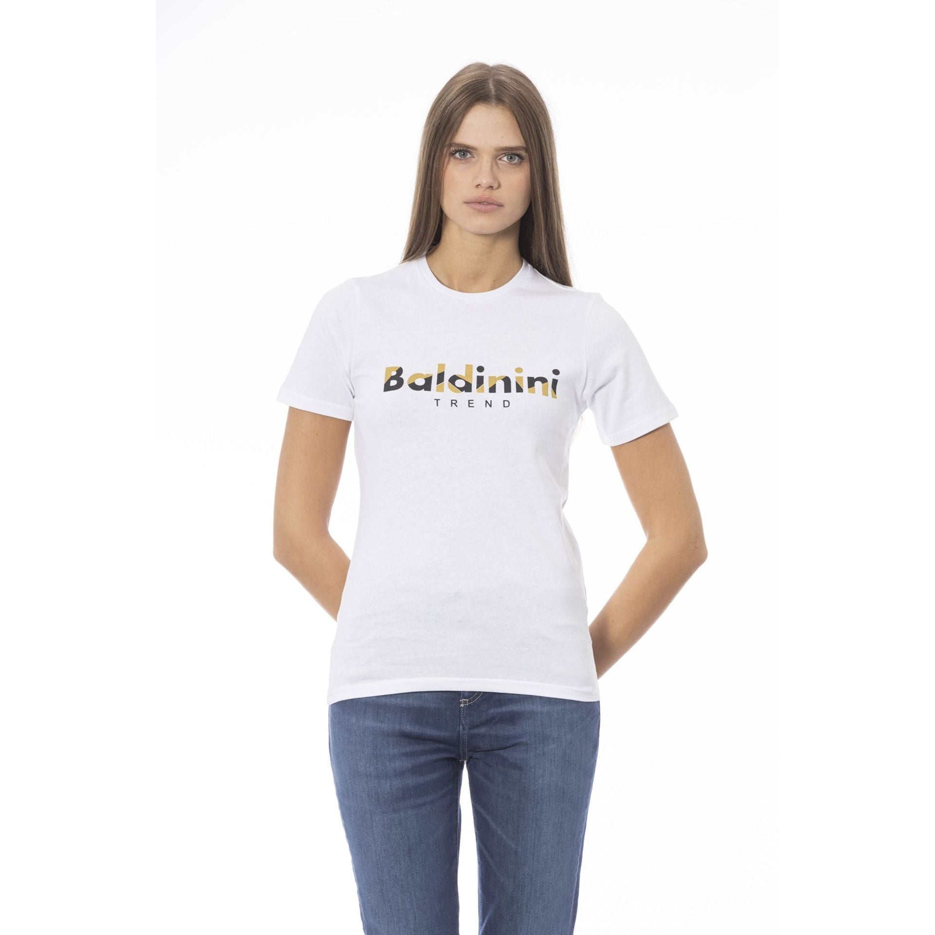 Дамска тениска в бяло Women’s t-shirt Baldinini Trend TSD04 MANTOVA BIANCOWHITE front view 2