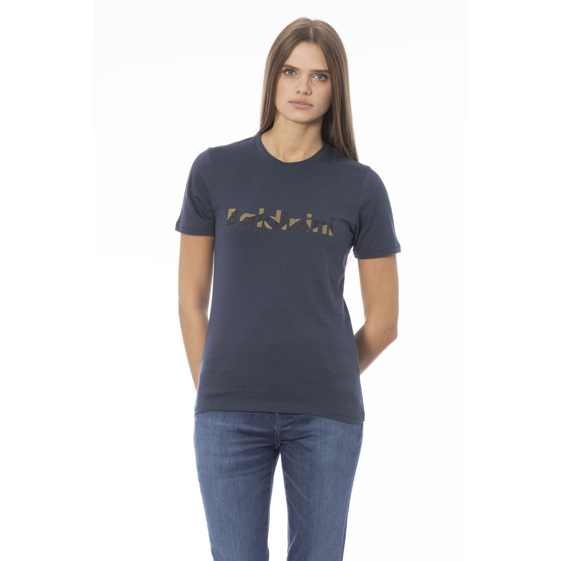 Дамска тениска в тъмносиньо Women’s t-shirt Baldinini Trend TSD04 MANTOVA BLU1-4 front view 2