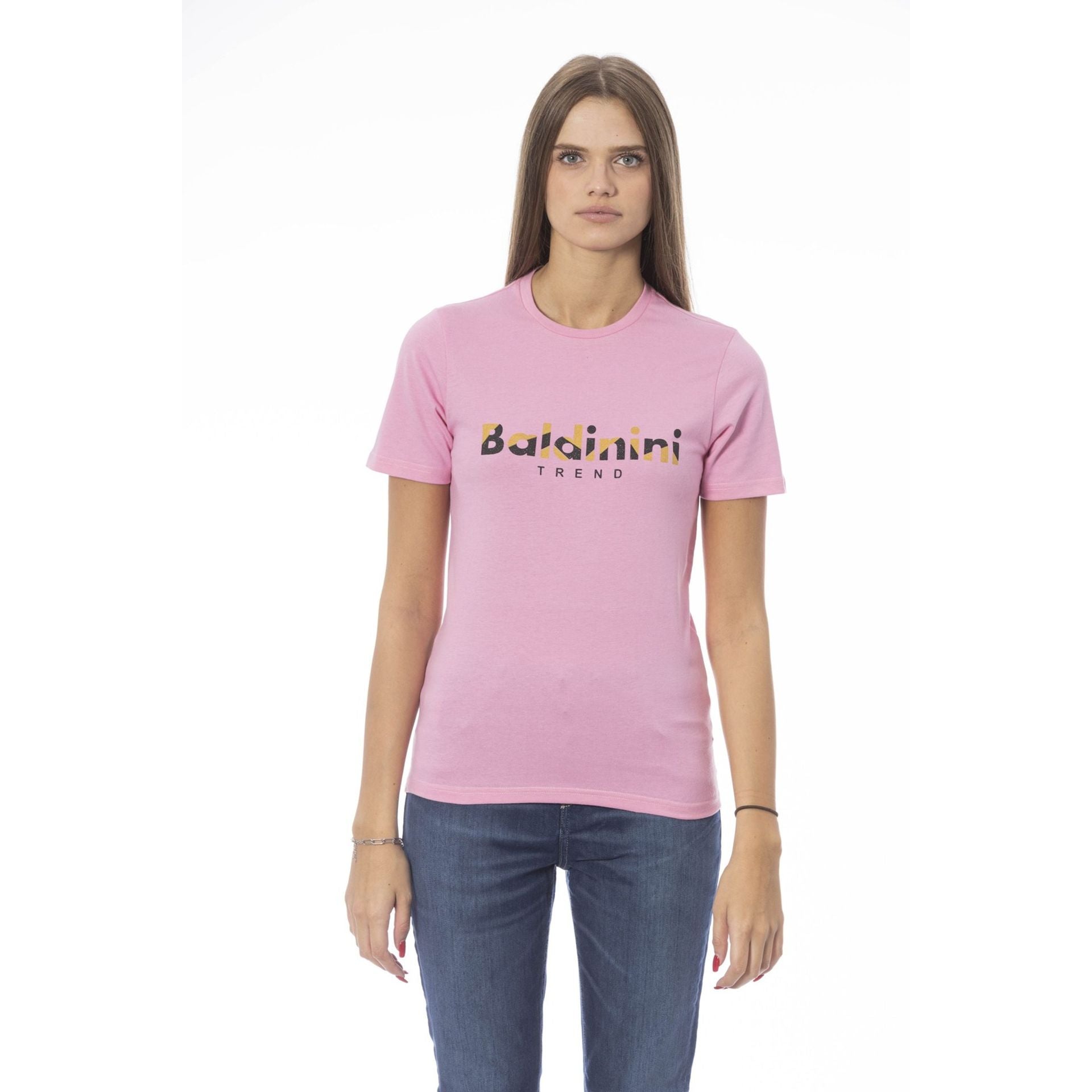 Дамска тениска в розово Women’s t-shirt Baldinini Trend TSD04 MANTOVA ROSA1 in pink front view