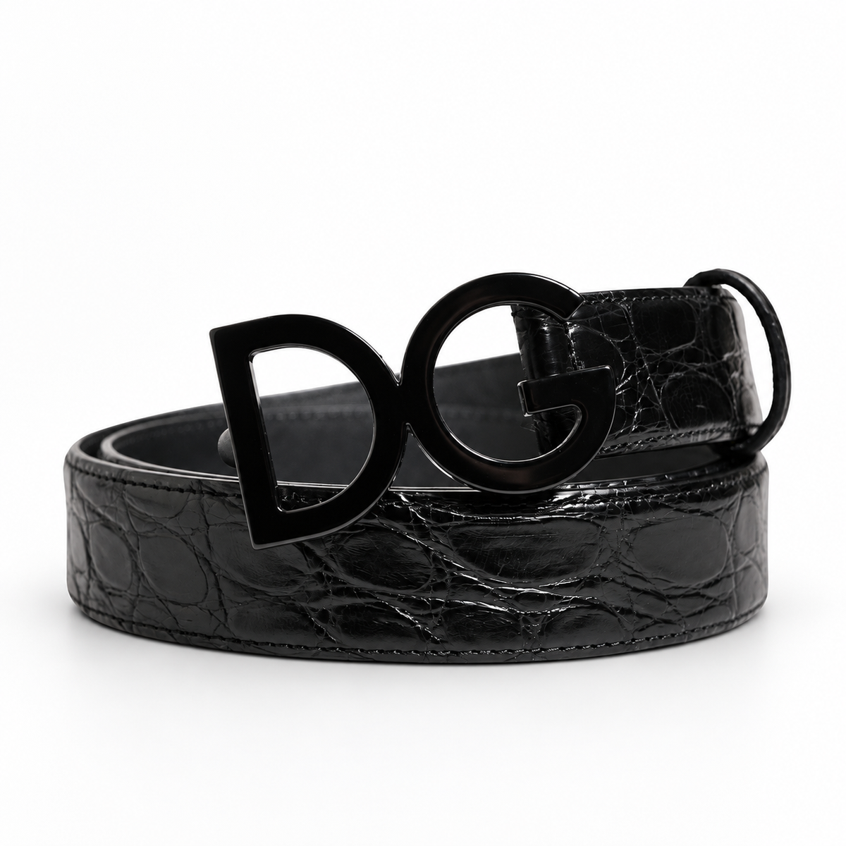 Men's belt Dolce & Gabbana SKU: BC4129 B2088 - front coiled view