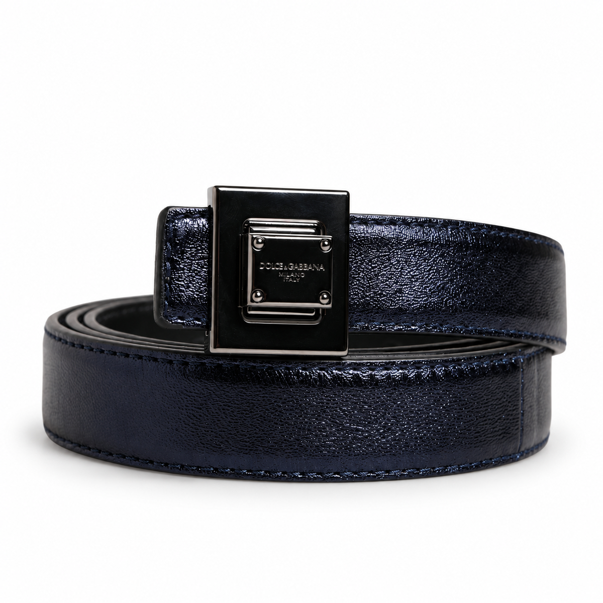 Men's belt Dolce & Gabbana SKU: BC4617 AQ292 front coiled view