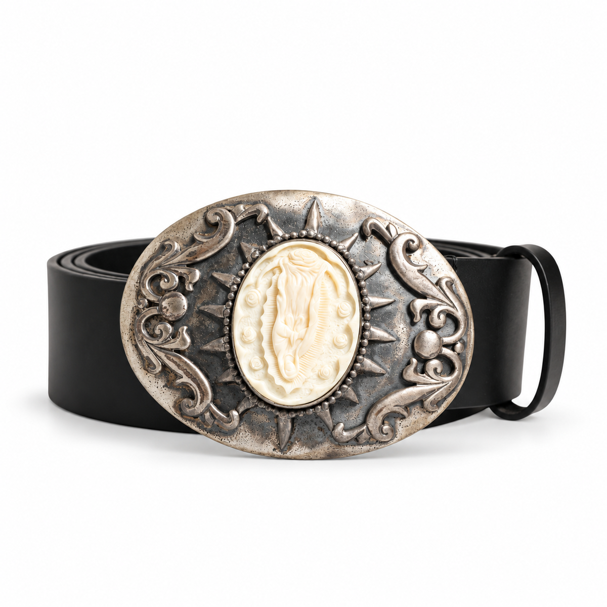 Men's belt Dolce & Gabbana SKU: BC1281 B5937 front coiled view