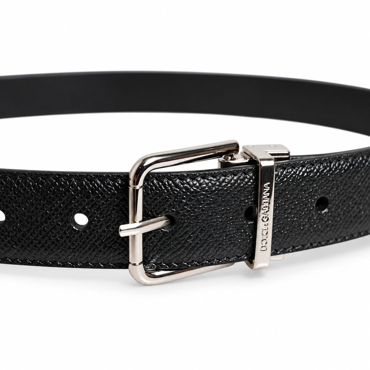 Men's belt Dolce & Gabbana SKU: BC3627 B5314 front buckle close-up