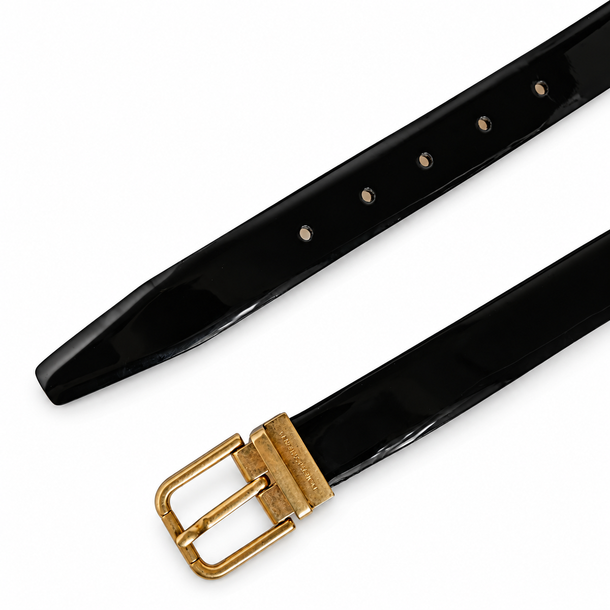 Men's belt Dolce & Gabbana SKU: BC006C A0022 80999 top view buckle and strap tip