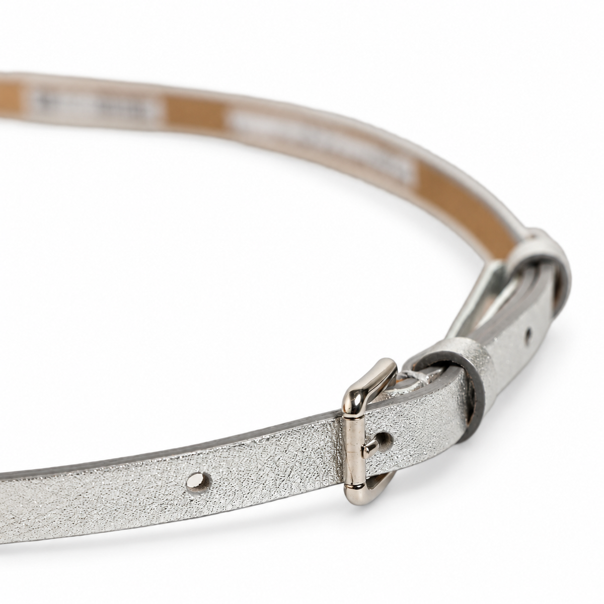 Dolce & Gabbana Metallic Silver Leather Square Buckle Belt - BE1585 AV912 80998 - view 4