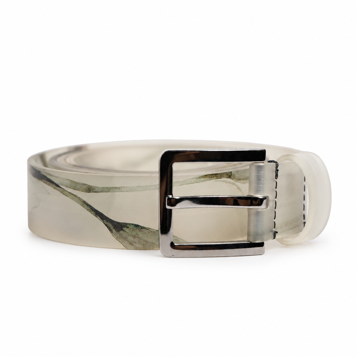 Dolce & Gabbana Men White Floral PVC Silver Metal Buckle Belt - BC4463 A0044 - view 1