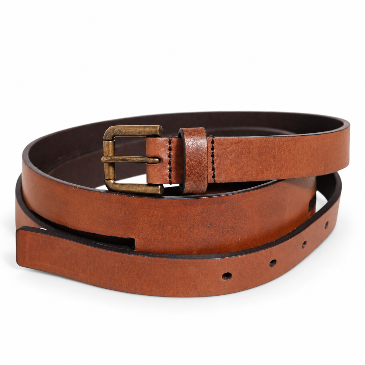 Dolce & Gabbana Brown Double Strap Leather Gold Buckle Belt - BC4530 AV480 - view 1