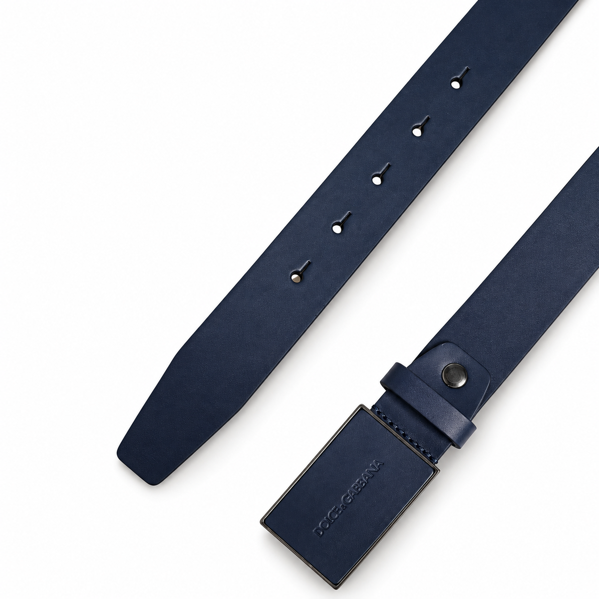 Men's belt Dolce & Gabbana SKU: BC4588 B5796 top view of buckle and belt tip